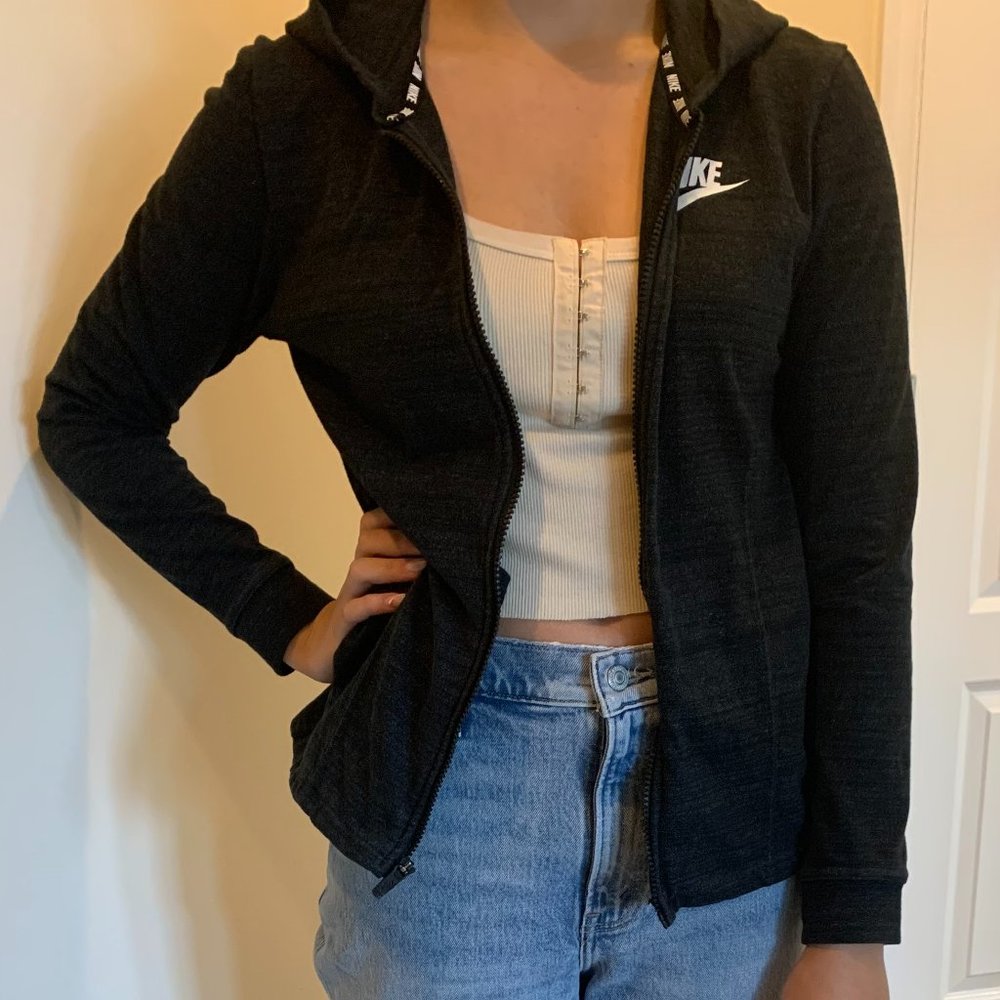 Nike Dark Grey Zip Up Hoodie Size Small